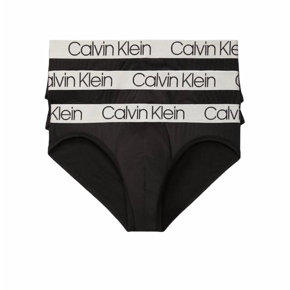 Calvin Klein Microfiber 3 Pack Hip Briefs Black Men's Underwear NP22110001 - Picture 10 of 13